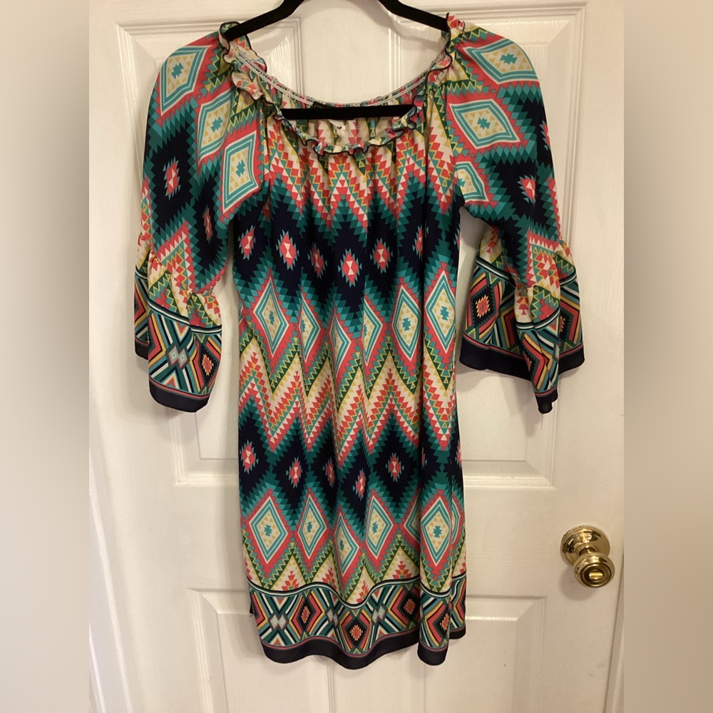 Colorful Geometric Pattern Dress/Tunic